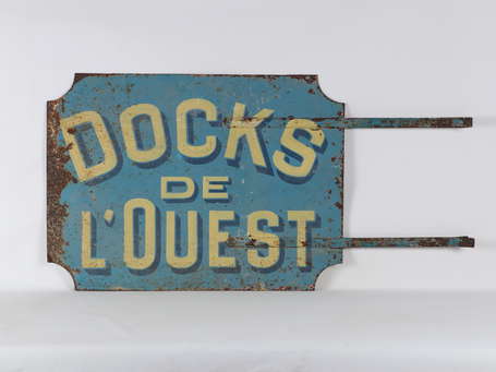 DOCKS DE L'OUEST /à Nantes : Enseigne en métal 