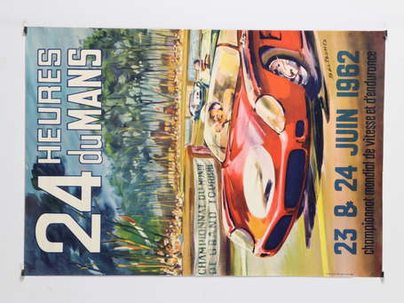 24 HEURES DU MANS 1962 : Affiche signée Beligond 