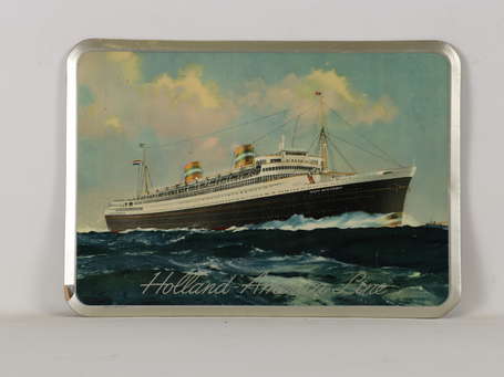 HOLLAND - AMERICA LINE : PLV Glassoid illustré du 