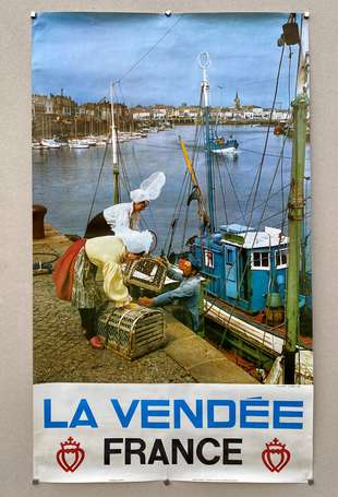 LA VENDÉE : Affiche illustrée d'un pêcheur 