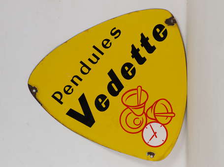 PENDULES VEDETTE : Plaque émaillée double-face. 48