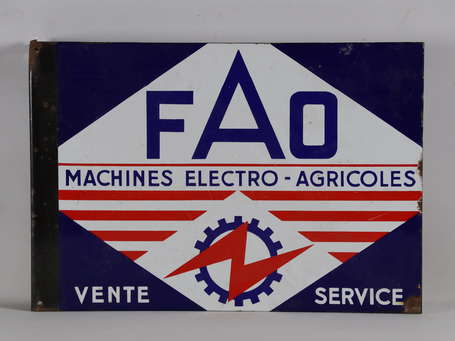 FAO Machines Electro-Agricole : Plaque émaillée 