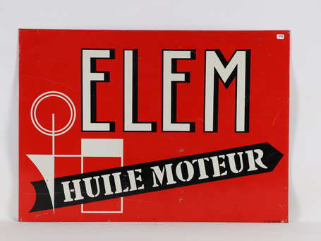 ELEM Huile Moteur : Tôle. Imp B. Sirven. 69.5 x 49