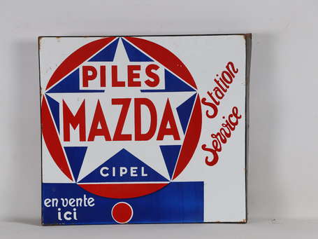 PILES MAZDA Cipel « Station-Service : Plaque 