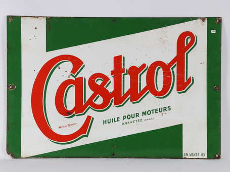 CASTROL « Huile pour Moteurs » : Plaque émaillée. 