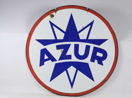 AZUR : Plaque émaillée double-face à suspendre de 