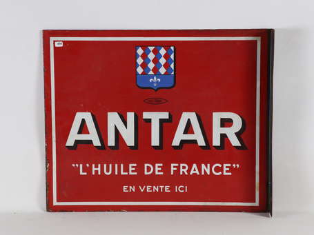 ANTAR « L'Huile de France » : Plaque émaillée 