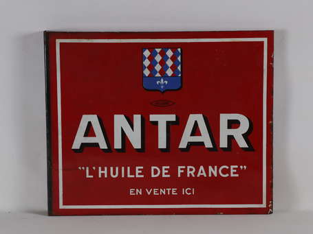 ANTAR « L'Huile de France » : Plaque émaillée 