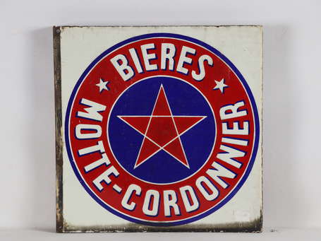 MOTTE-CORDONNIER Bière : Plaque émaillée 