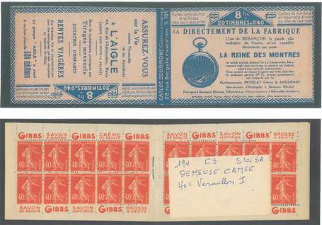 Carnet Ancien N°194_C3 Type SEMEUSE CAMEE - 