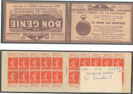 Carnet Ancien N°194_C6 Type SEMEUSE CAMEE - 