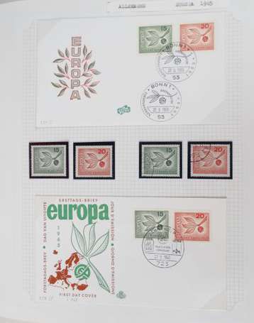 Collection des timbres EUROPA dans 6 albums de 