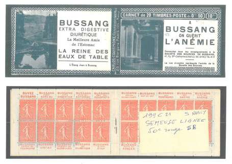 Carnet Ancien N°199_C21 Type SEMEUSE LIGNEE - 50c.