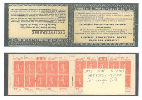 Carnet Ancien N°199_C25 Type SEMEUSE LIGNEE - 50c.