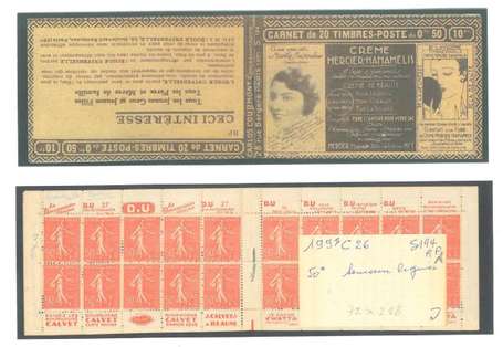 Carnet Ancien N°199_C26 Type SEMEUSE LIGNEE - 50c.