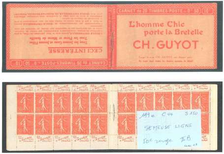 Carnet Ancien N°199_C44 Type SEMEUSE LIGNEE - 50c.