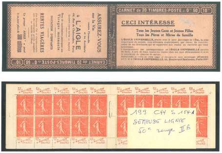 Carnet Ancien N°199_C44 Type SEMEUSE LIGNEE - 50c.