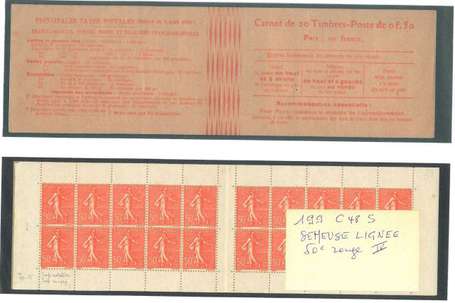 Carnet Ancien N°199_C48 Type SEMEUSE LIGNEE - 50c.