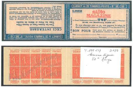 Carnet Ancien N°199_C57 Type SEMEUSE LIGNEE - 50c.