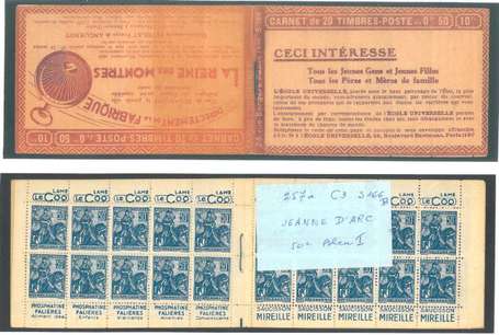 Carnet Ancien N°257_C3 Type JEANNE D'ARC - 50c. 