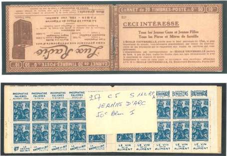 Carnet Ancien N°257_C5 Type JEANNE D'ARC - 50c. 