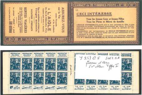 Carnet Ancien N°257_C5 Type JEANNE D'ARC - 50c. 