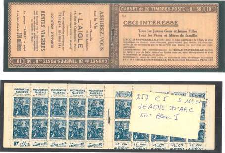 Carnet Ancien N°257_C5 Type JEANNE D'ARC - 50c. 