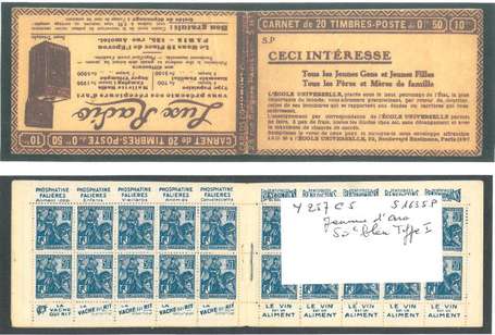 Carnet Ancien N°257_C5 Type JEANNE D'ARC - 50c. 