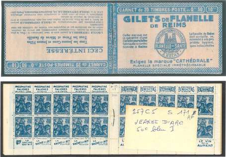 Carnet Ancien N°257_C5 Type JEANNE D'ARC - 50c. 