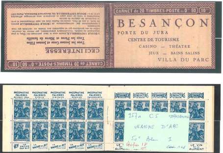 Carnet Ancien N°257_C5 Type JEANNE D'ARC - 50c. 