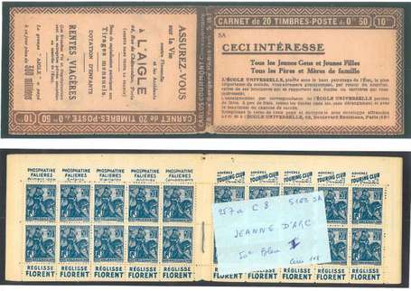 Carnet Ancien N°257_C8 Type JEANNE D'ARC - 50c. 