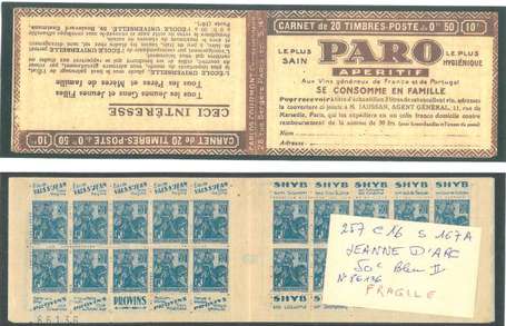 Carnet Ancien N°257_C16 Type JEANNE D'ARC - 50c. 