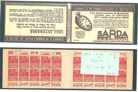 Carnet Ancien N°272_C10 Type FACHI - 50c. ROUGE 