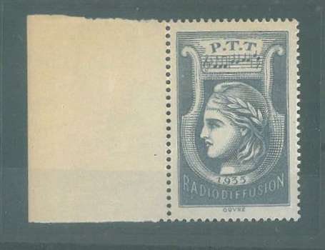 RADIODIFFUSION 1935_1937 N°1 sans valeur. - BLEU -