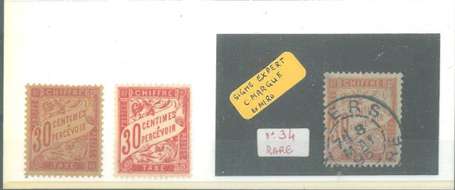 TIMBRES TAXES - N° 34 ROUGE ORANGE Oblitéré - 