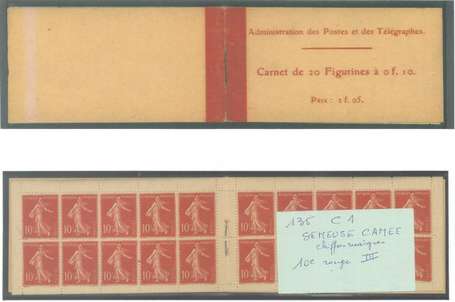 Carnet Ancien N°135_C1 Type SEMEUSE CAMEE - 