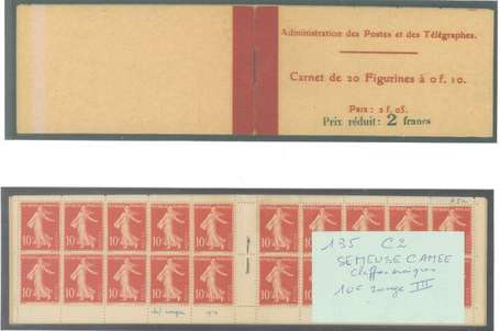 Carnet Ancien N°135_C2 Type SEMEUSE CAMEE - 