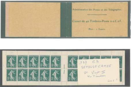 Carnet Ancien N°137_C3 Type SEMEUSE CAMEE - 