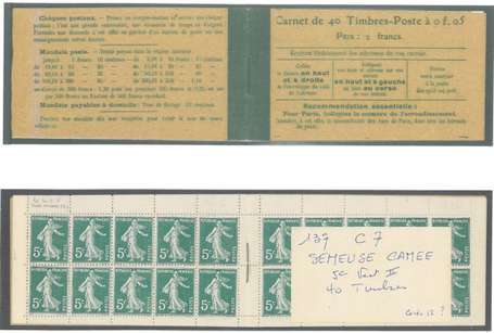 Carnet Ancien N°137_C7 Type SEMEUSE CAMEE - 