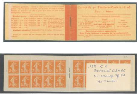 Carnet Ancien N°158_C1 Type SEMEUSE CAMEE - 