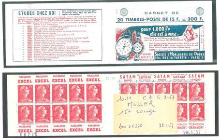 Carnet ancien N°1011_C8. TYPE MULLER - 15fr.ROUGE.