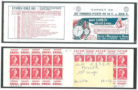 Carnet ancien N°1011_C8. TYPE MULLER - 15fr.ROUGE.