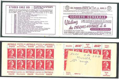 Carnet ancien N°1011_C10. TYPE MULLER - 15fr.ROUGE