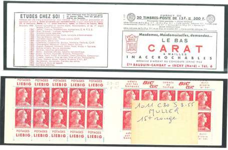 Carnet ancien N°1011_C20. TYPE MULLER - 15fr.ROUGE