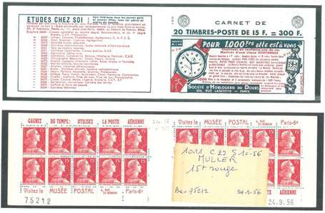 Carnet ancien N°1011_C22. TYPE MULLER - 15fr.ROUGE