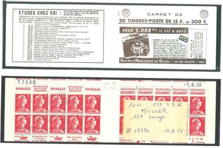 Carnet ancien N°1011_C23. TYPE MULLER - 15fr.ROUGE