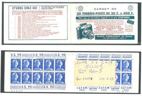 Carnet ancien N°1011B_C3. TYPE MULLER - 20fr.BLEU.