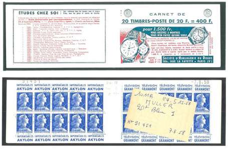 Carnet ancien N°1011B_C4. TYPE MULLER - 20fr.BLEU.