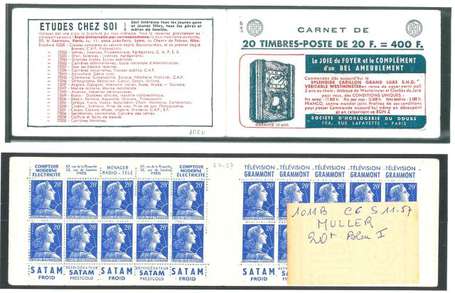 Carnet ancien N°1011B_C6. TYPE MULLER - 20fr.BLEU.