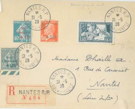 N° 252 Type III sur lettre + 246/247/248. Bon état